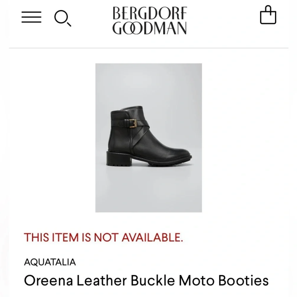 NWOB AQUATALIA Oreena Leather Buckle Moto Boots Women’s Size 5.5